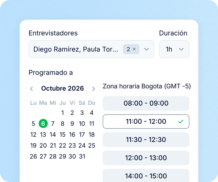 Entrevistadores y un horario libre