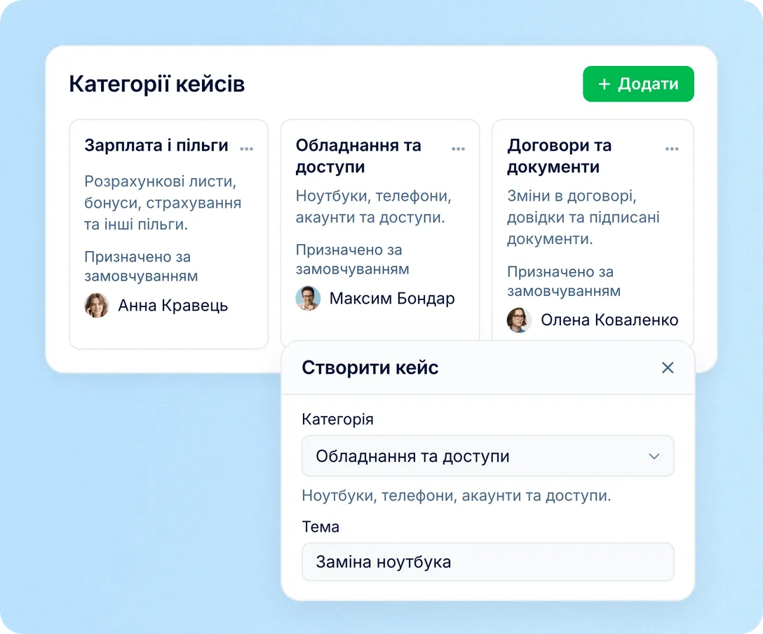 Кожне питання одразу має відповідального