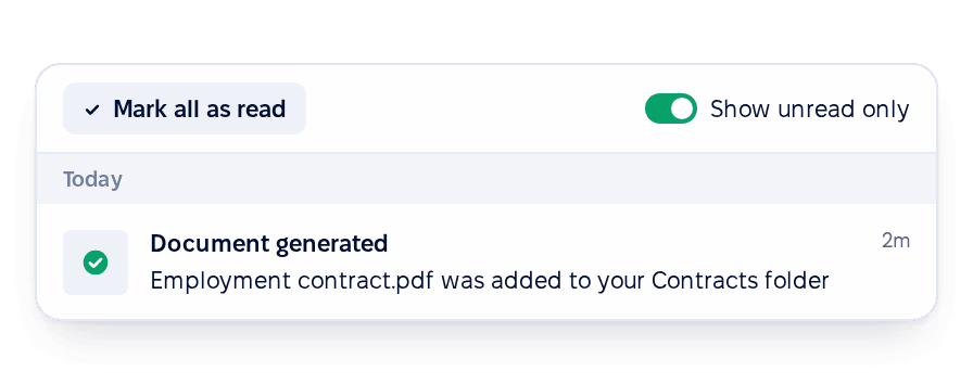 New document notifications