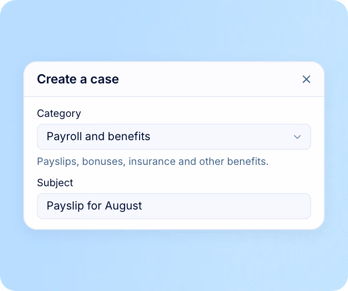 A case, routed by category