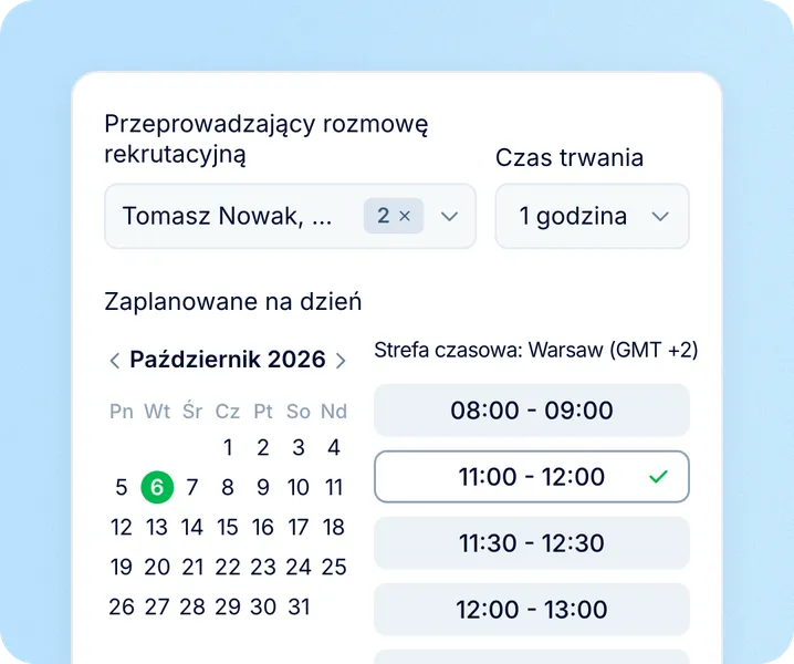 Prowadzący rozmowę i wolny termin