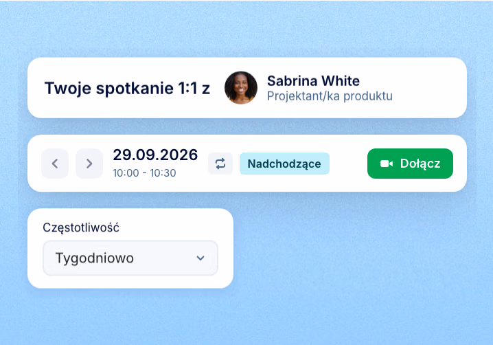 Cykliczne spotkania 1:1 z tematami do omówienia