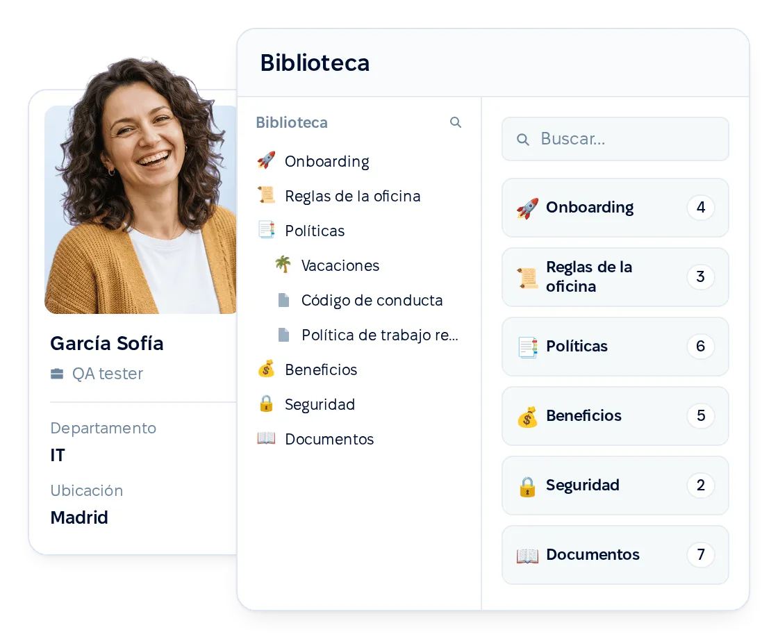 Base de conocimientos para empleados con accesos definidos por datos de Recursos Humanos