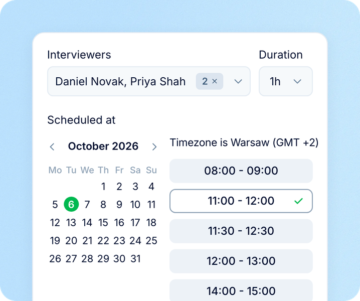 Interviewers and a free slot