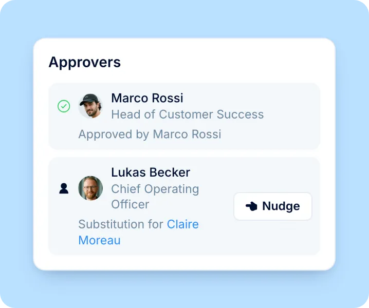 Approval or send-back