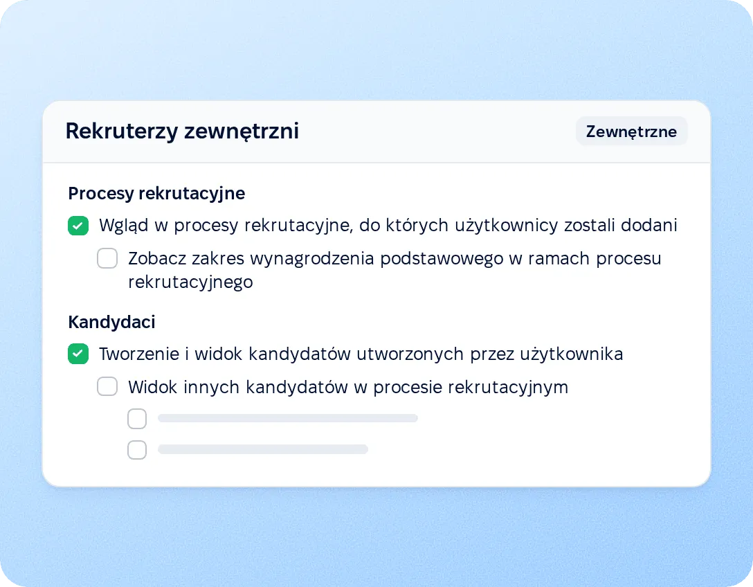 Dostęp rekruterów zewnętrznych i dane kandydatów