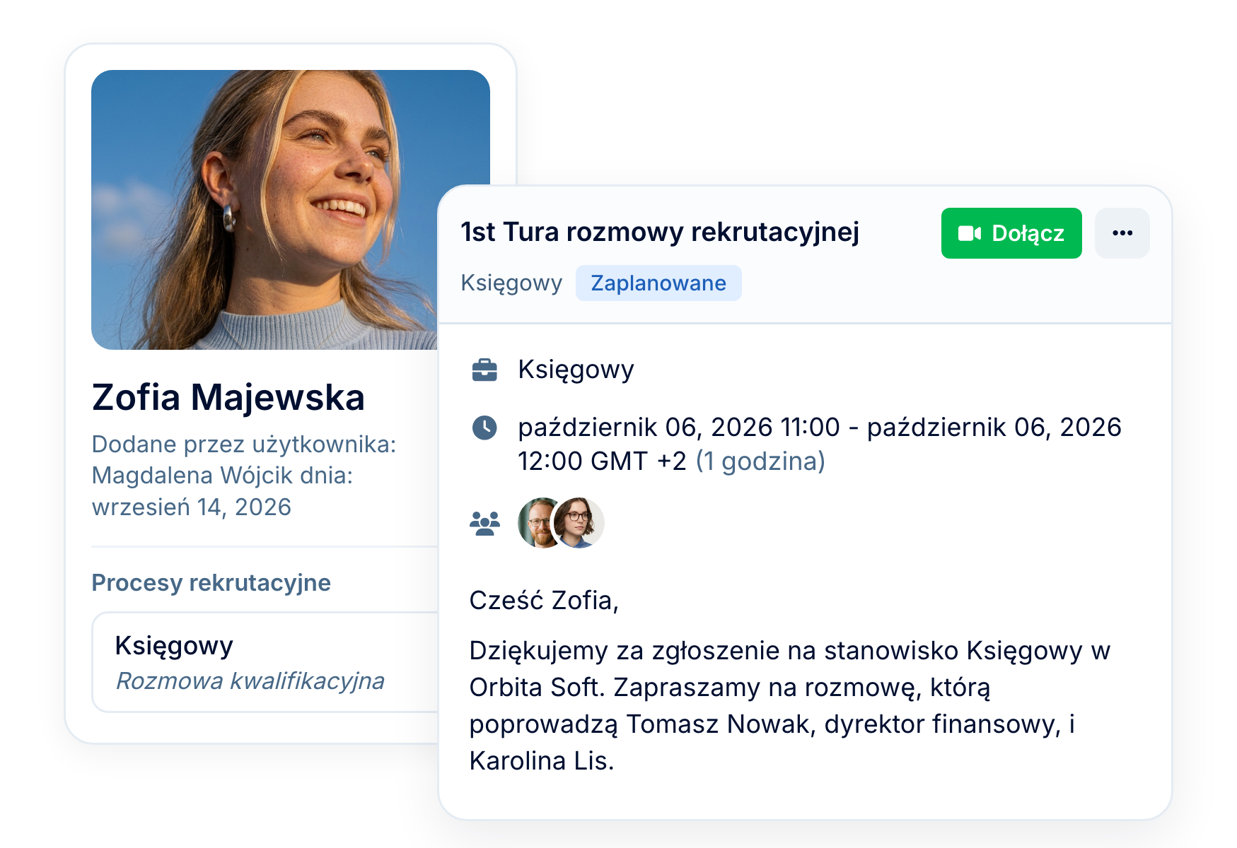 Planowanie rozmów rekrutacyjnych bez maili w tę i z powrotem
