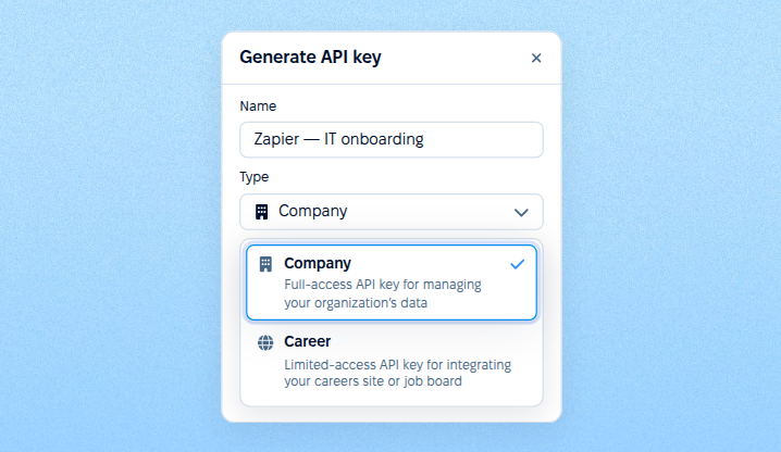 1. Create a Company API key