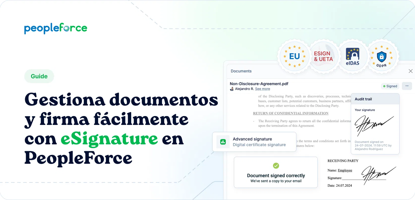 eSigantura y gestión de documentos en PeopleForce