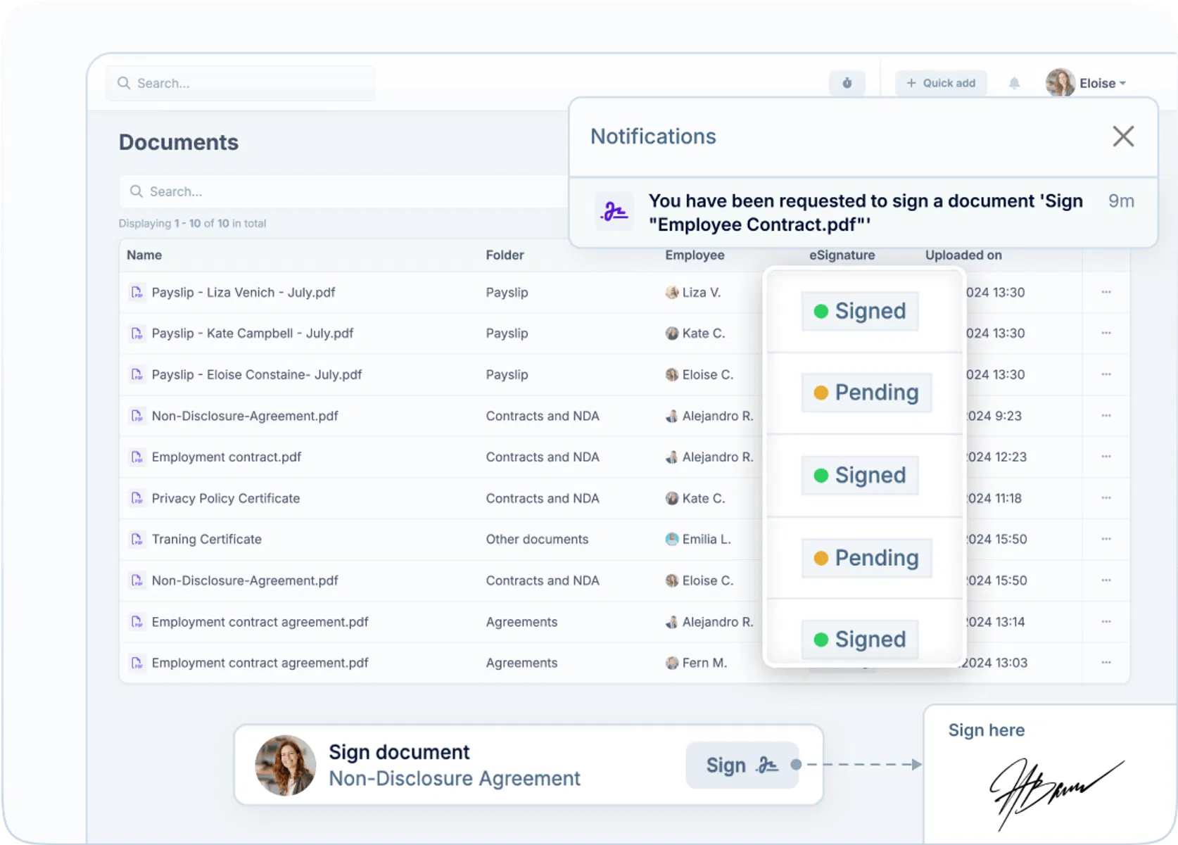 All-in-one eSignature management