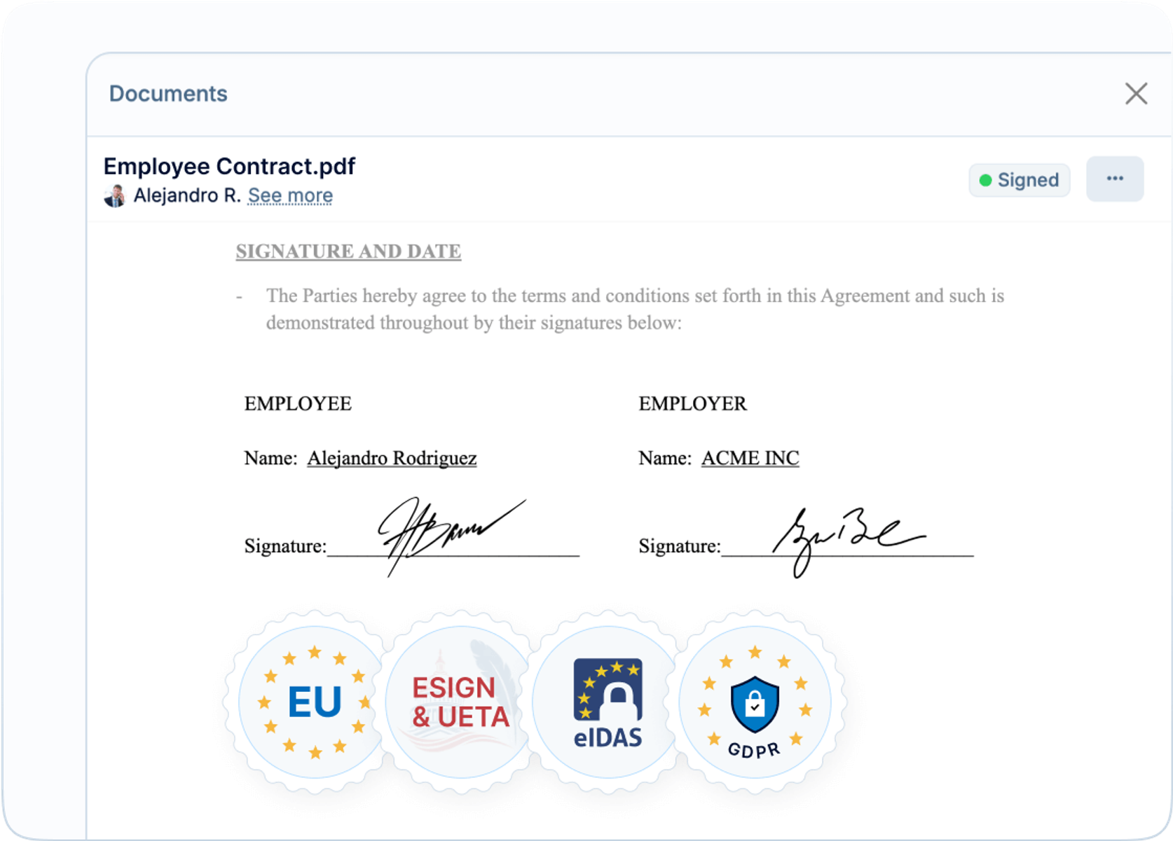 eSign documents with legal recognition