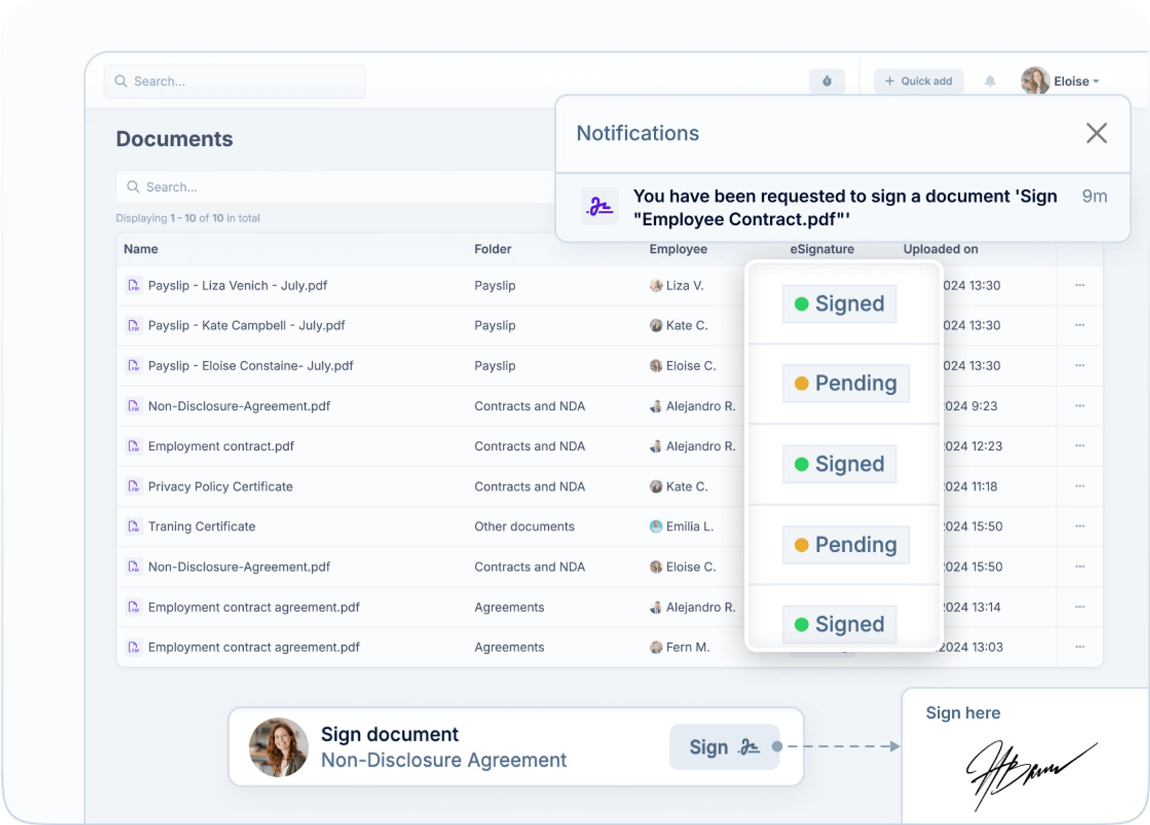 All-in-one eSignature management