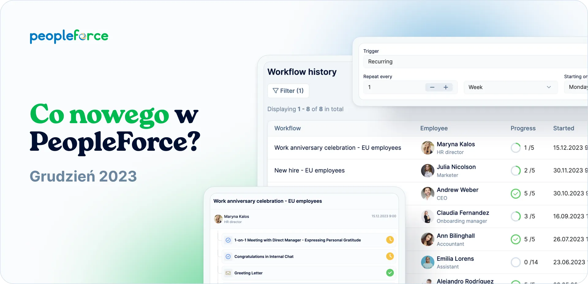 Zarządzaj powtarzającymi się workflow i z łatwością dostosuj schemat organizacyjny