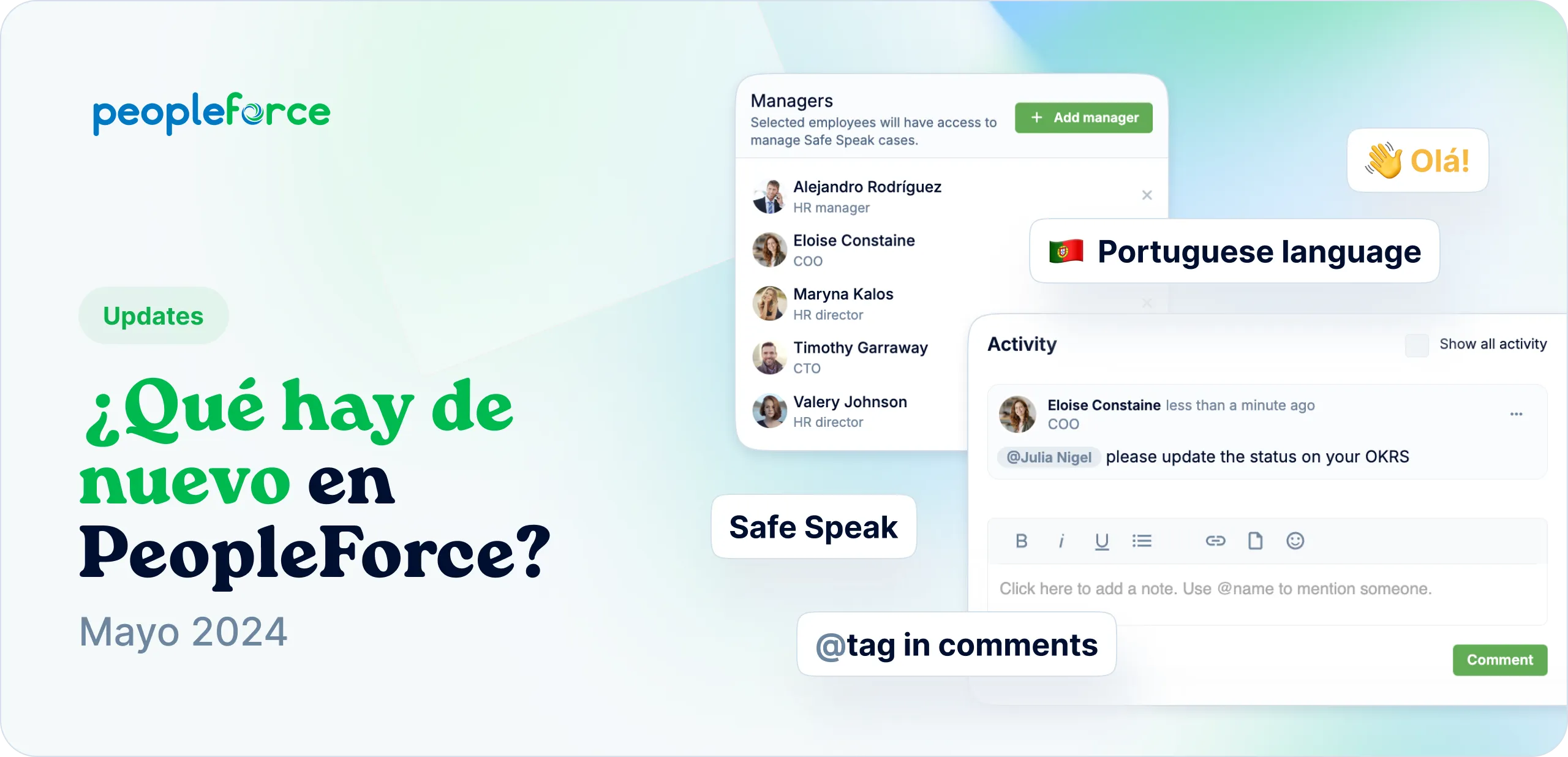 Nueva versión en portugués, mejoras en Safe Speak  y más para una experiencia fluida con el sistema