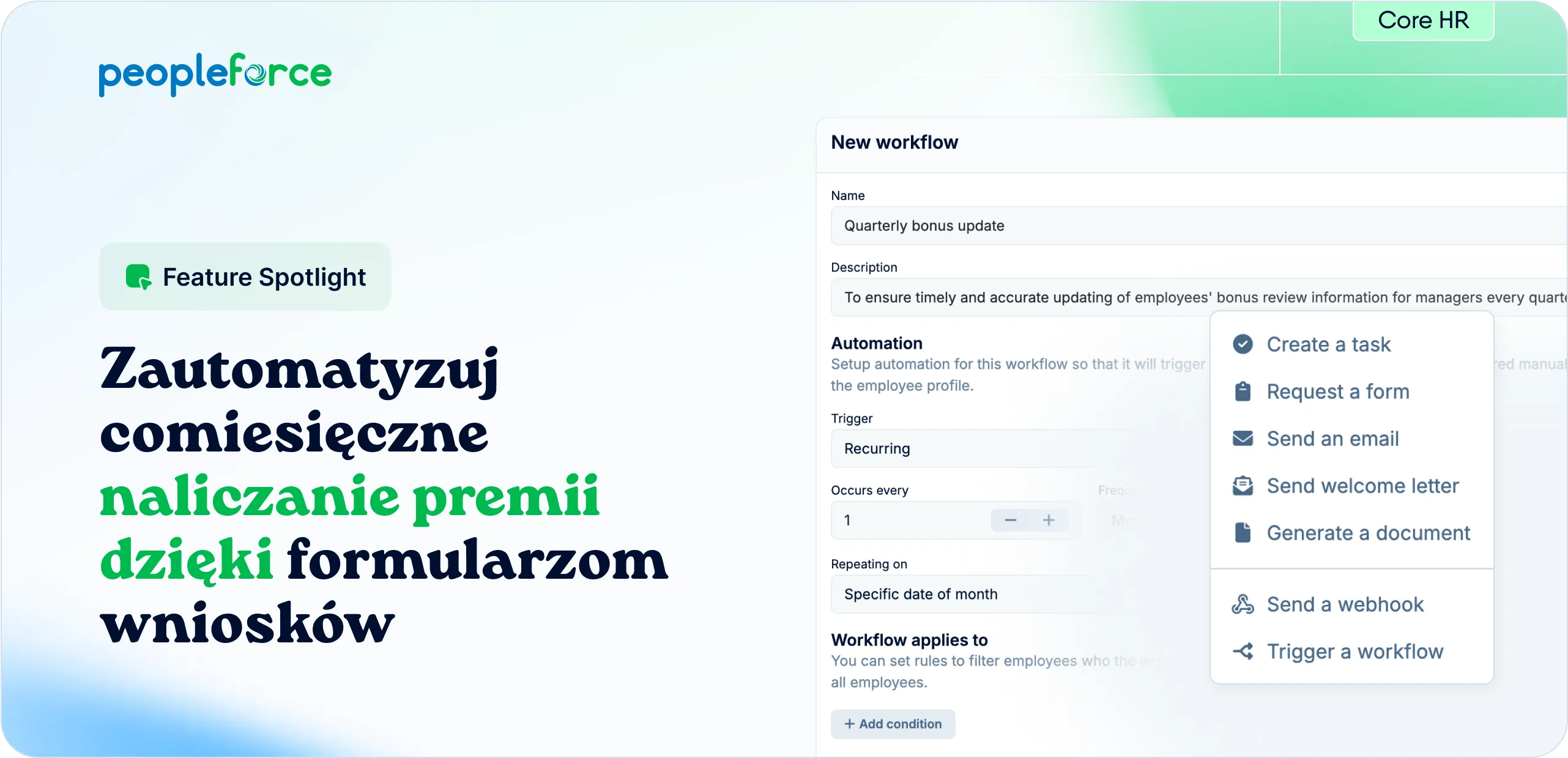 Zautomatyzuj comiesięczne naliczanie premii dzięki formularzom wniosków
