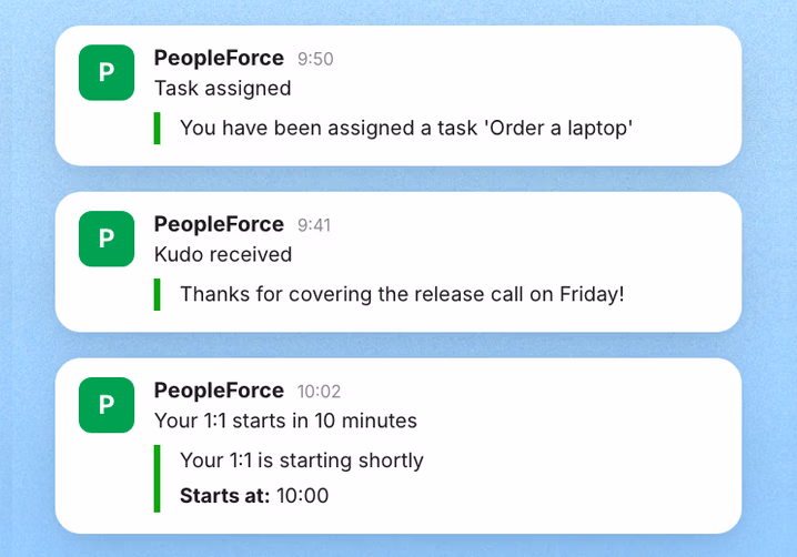 Notifications for tasks, mentions, kudos and surveys
