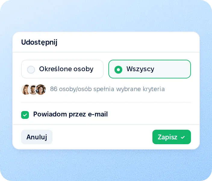 Powiadomienie odbiorców